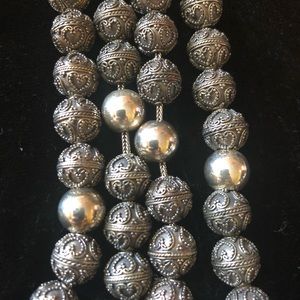 Silver designer beads Opa beads necklace
